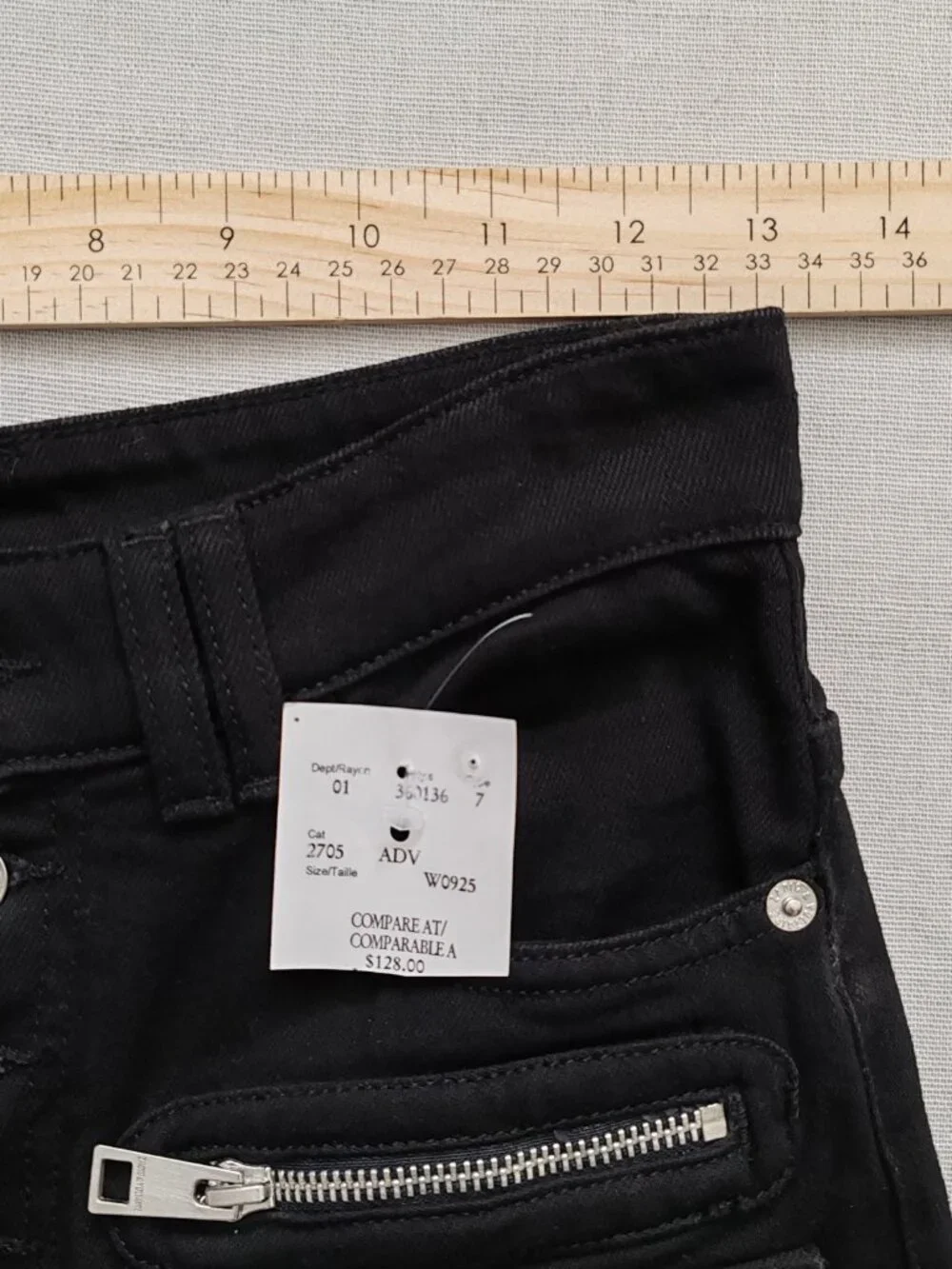 Zadig & Voltaire Eyes Denim Eco Flare Jeans Black Size 26 Cargo Pockets NWT - Picture 7 of 16